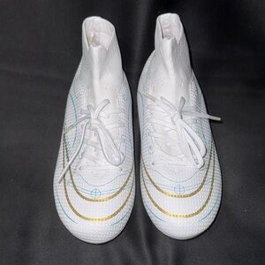 white high-top soccer cleats